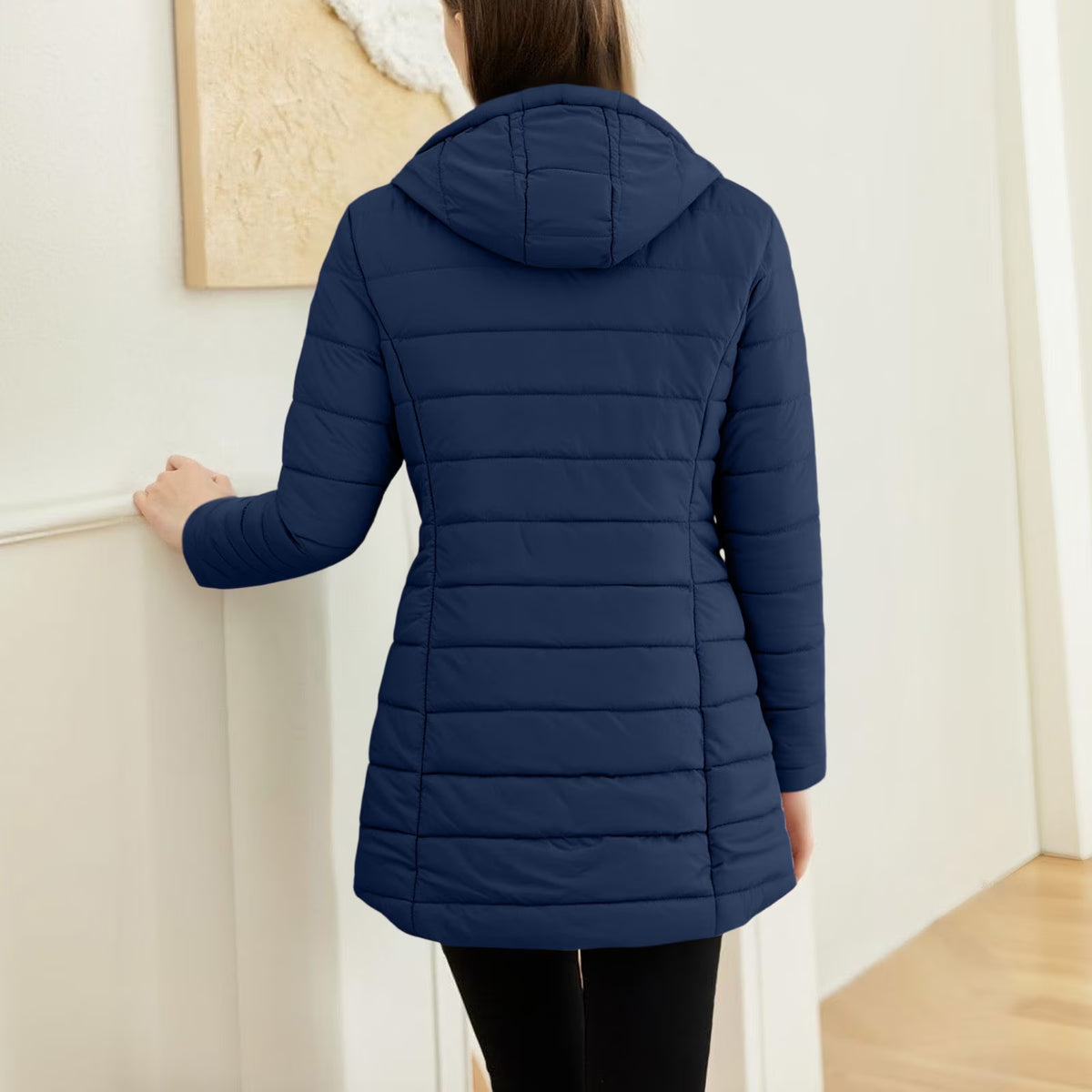 Winter Coats for Women Puffer Jacket Womens Women FALL and Winter Clothing Solid Color Hooded Plush Cotton
