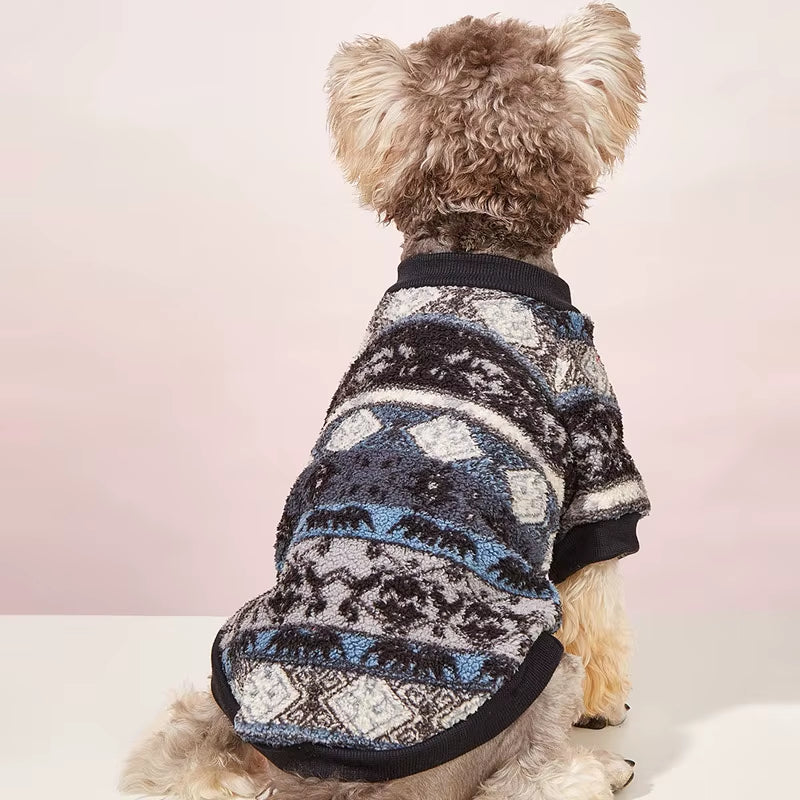 Dog Theremal Winter Fashion Ethnic Style Hooides Pet Sweaters Autumn Winter Cat for Small Dogs Cats Kitten Pullovers Clothing