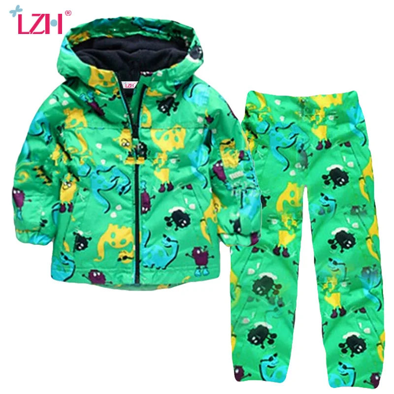 Children Clothing Autumn Winter Kids Boys Clothes Raincoat Waterproof Dinosaur Coat+Pant Outfit Suit for Girls Clothing Sets