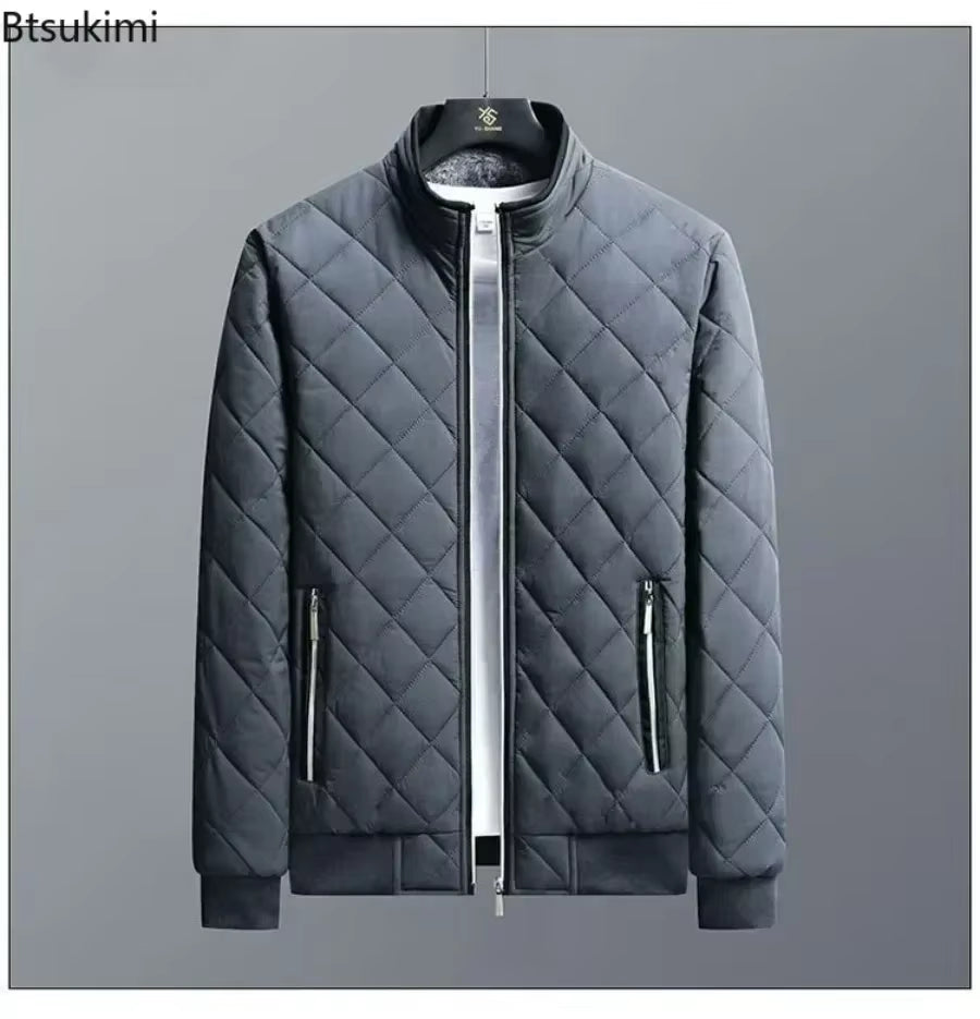 2026 Men'S Thick Warm Bomber Jacket Coats Autumn Winter Fleece Lined Casual Jacket for Men Slim Fit Winter Clothing Parkas 5XL