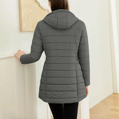 Winter Coats for Women Puffer Jacket Womens Women FALL and Winter Clothing Solid Color Hooded Plush Cotton