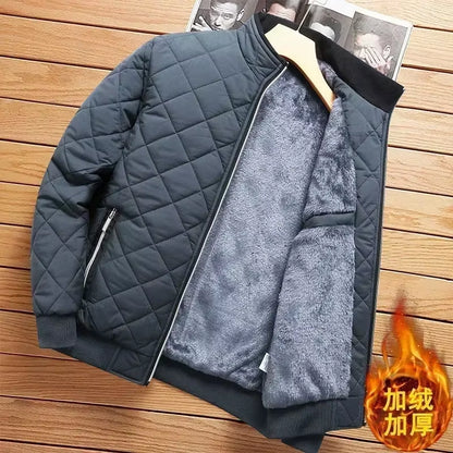 2026 Men'S Thick Warm Bomber Jacket Coats Autumn Winter Fleece Lined Casual Jacket for Men Slim Fit Winter Clothing Parkas 5XL